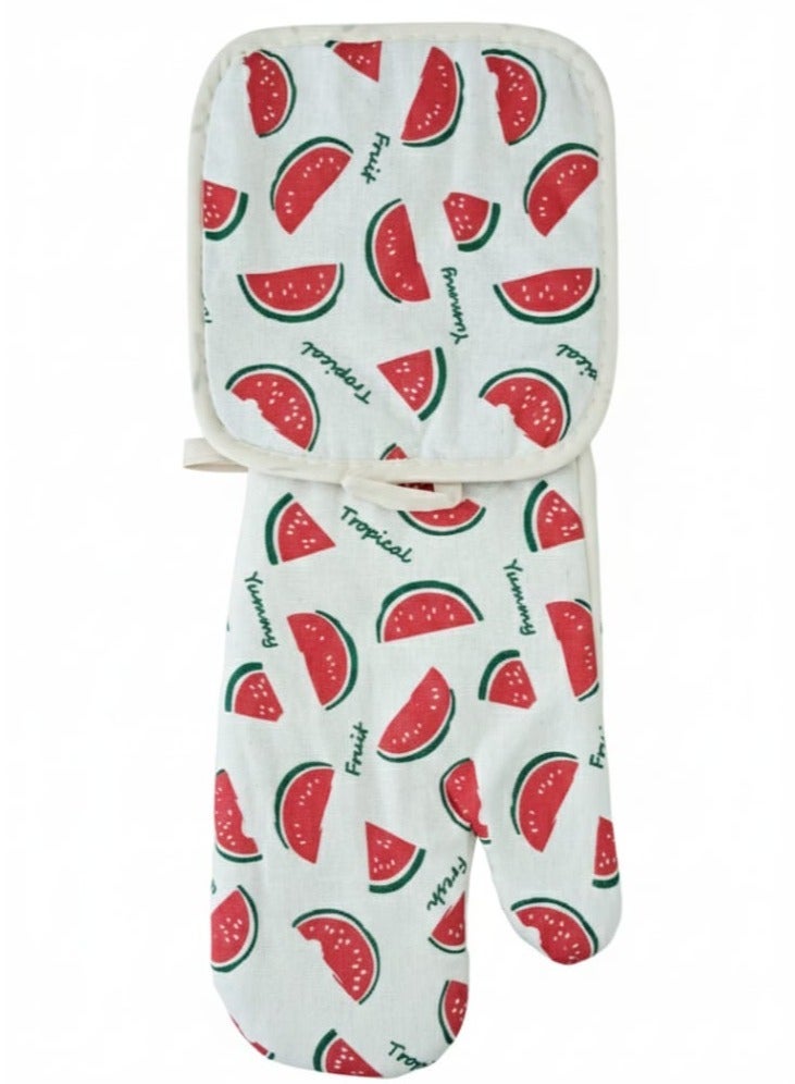 جوانتي وماسك فرن حراري كتان  قطعتين- - Image 1